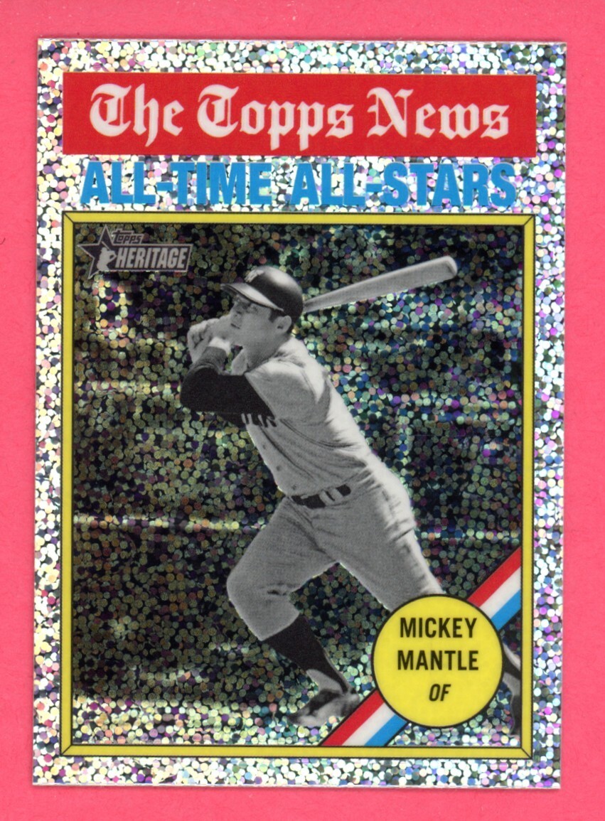2025 TOPPS HERITAGE CHROME SILVER SPARKLE MICKEY MANTLE #349 NEW YORK YANKEES
