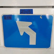 Authentic Traffic Highway Road Street Arrow Sign 45 Degree Left 21" X 15" 12-173