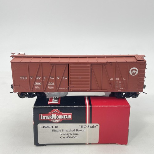 Vagón de carga InterMountain escala HO de una sola envoltura Pennsylvania 596301 marrón con caja | Condition: Used