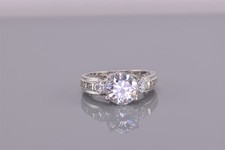 Sterling Silver 9mm Cubic Zirconia Solitaire Accented Band Ring 925 Sz: 6