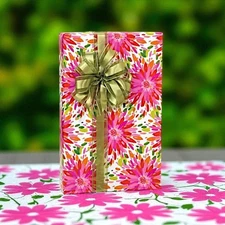 FLORAL SPLASH Print Design 24" Gift WRAPPING Paper Choose Length Amount