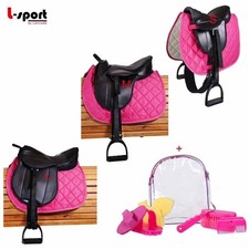 Sella L-Sport per cavallo in legno in 3 misure + kit pulizia PINK DREAM