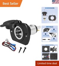 12V Cigarette Lighter Socket 12 Volt Power Outlet Replacement Plug Socket for...
