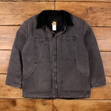 Vintage WearGuard Workwear Jacke L 90er Cordkragen Arctic USA Made Grau