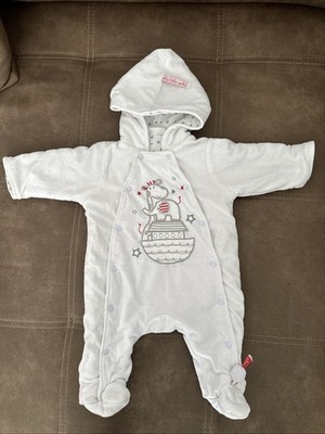 Rock A Bye Baby Boutique Wende-Overall 56/62 weiß Gefüttert
