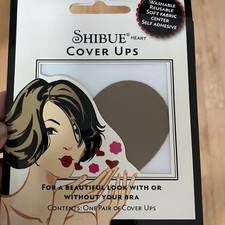 Shibue Cover Ups Reusable Self-adhesive Nipple Covers Mocha Heart Shape 3 Pairs
