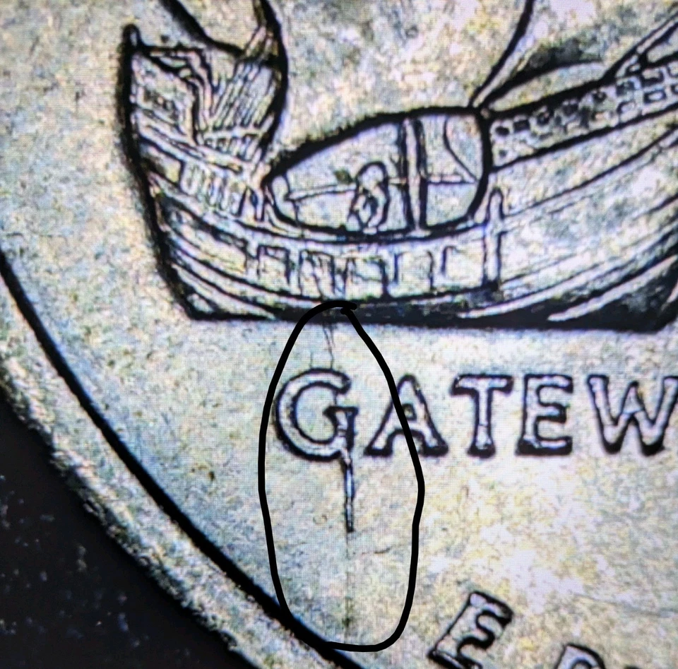 2004-P 25c Florida Error State Quarter Die Crack Error Heavily Struck Through - Image 2 of 4