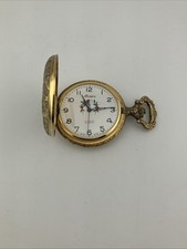 Vtg Arnex Mechanical Pocket Watch Gold Tone 17 Jewel Incabloc Hunter Case 47mm