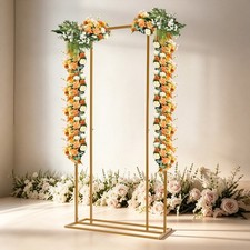 Golden Backdrop Stand 3.28 1.31 6.56ft Heavy-Duty Metal Frame Party Decor Rack
