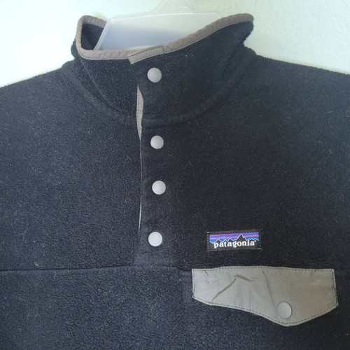 Patagonia Synchilla Snap-T Pullover Sweater Mens S Black Fleece Outdoor Retro - Picture 3 of 12