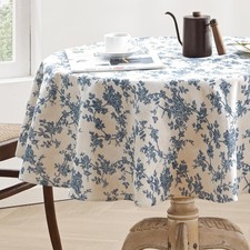 Cotton Linen Round Tablecloth - Pastoral Floral Tablecloth Washable Table Cloth