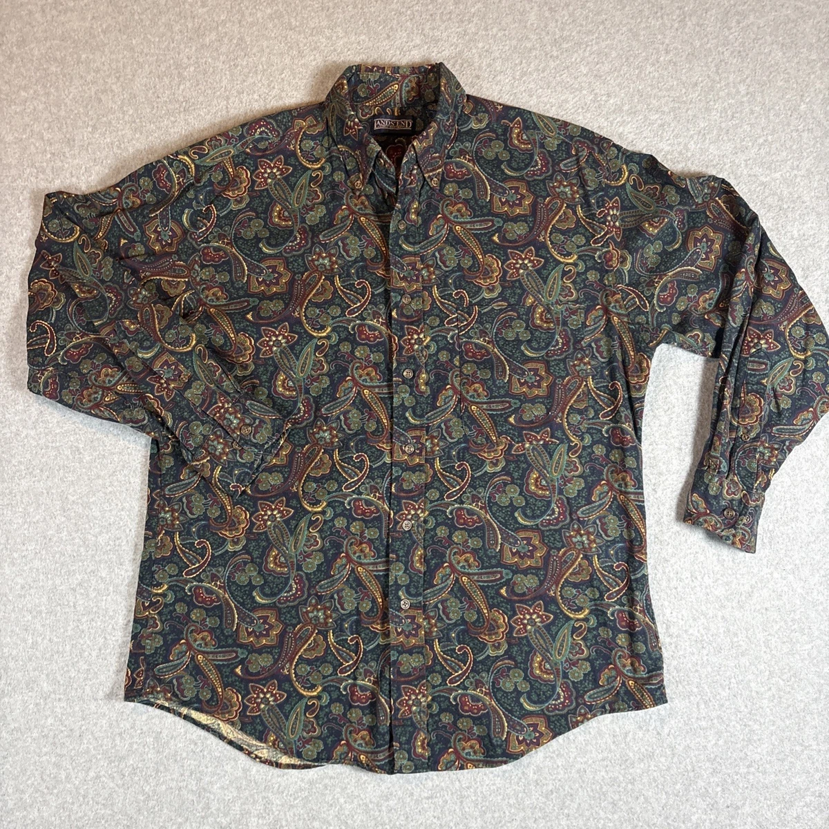 Lands' End Paisley Casual Button-Down Shirts for Men for sale | eBay