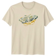 Golden Moth Art Design T-Shirt Nature Insect Birthday Gift For Him And Her