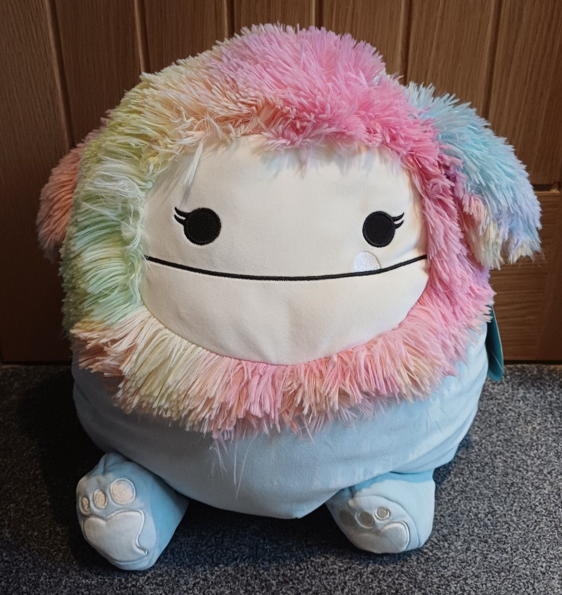 Squishmallows - Zozo the Bigfoot Blue & Rainbow 16"" - With Tag