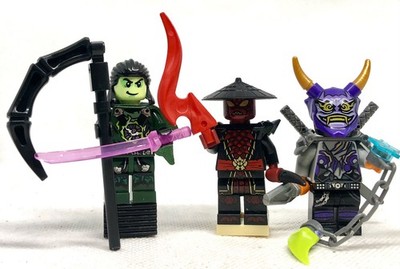 LIMITED EDITION  NINJAGO  -3- MORRO / ULTRAVIOLET  & LEGO DRIX  And WEAPONS AA20
