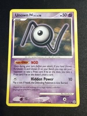Pokémon Unown [N] Uncommon 69/132 Secret Wonders Regular Card 2007