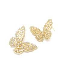 Gold Butterfly Earrings for Women, Gold Stud Earrings for Teen Girls 95-Gold 
