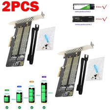 2pack M.2 NGFF to Computer SATA Dual SSD PCI x16 x4 x8 NVMe Express Adapter Card