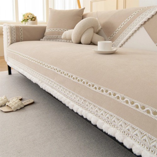 Chenille Sofa Cushion Fuzzy Fluffy Decor Non-slip Couch Seat Cover Slipcover - Bild 7 von 26