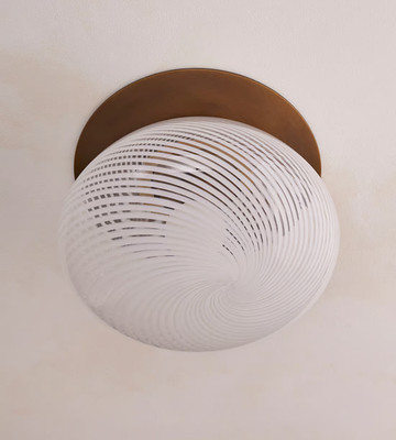 Isaac Flush Mount Ceiling Light + Tala 6W Globe LED Bulb Modern Fixture [ NEW ]