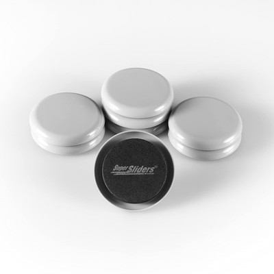 Super Sliders 2 1/2'' Round Reusable Furniture Sliders- Easily 8 Pack, White
