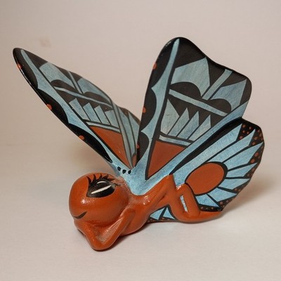 Zuni Native American Clay Pottery Small Figurine Butterfly Isleta New Mexico