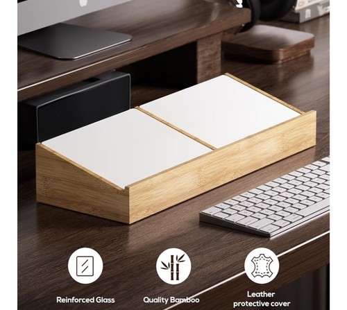Pizarra de Escritorio con Organizador de Madera para Accesorios de Oficina Escritorio Ordenado - Imagen 5 de 6