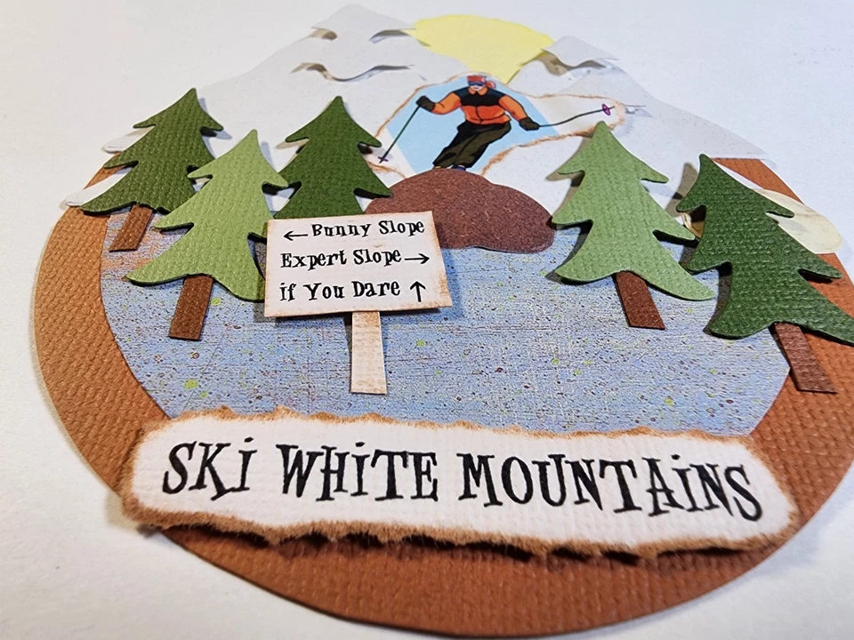 Esquí Montañas Blancas Esquí Bunny Slope Expert NH Maine Hecho a Mano Efímero ÚNICO EN SU CLASE Foto 2 de 2