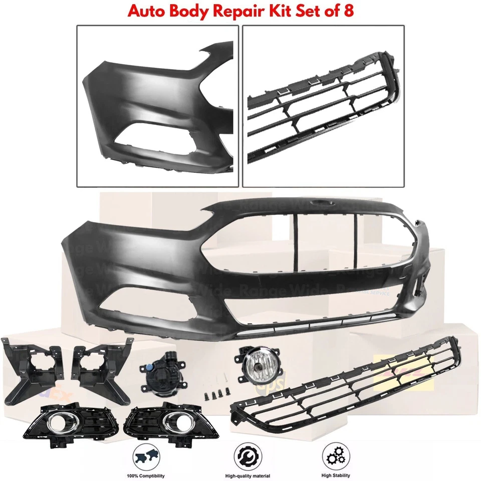 Front Bumper Cover Fascia & Lower Grille Kit For 2013-2016 Ford Fusion - Image 2 of 4