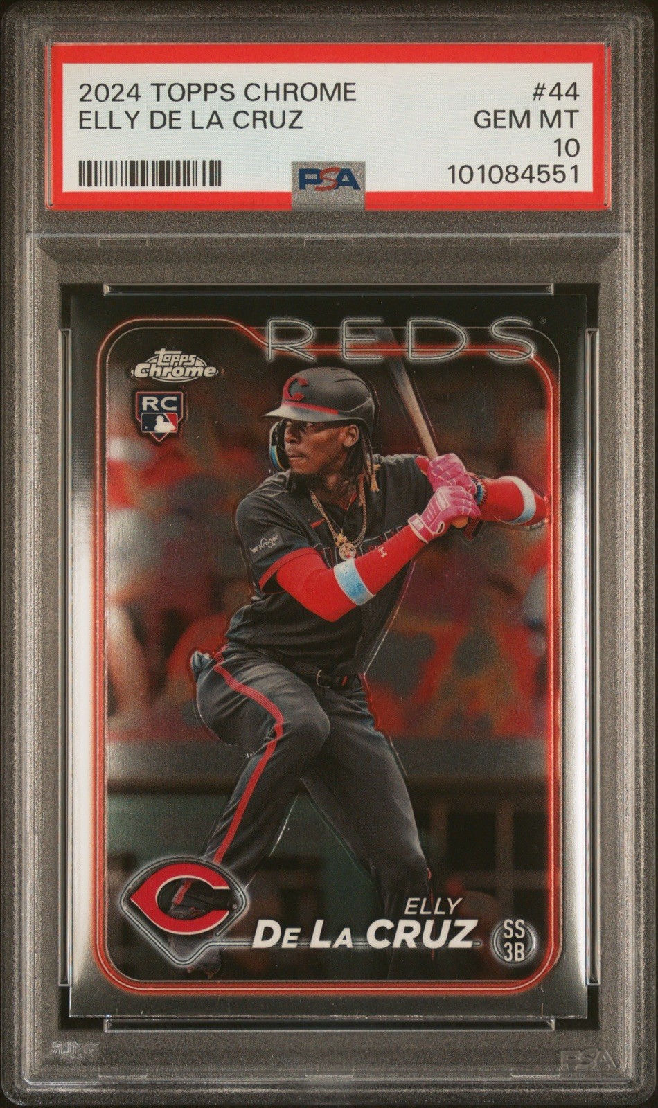 2024 Topps Chrome Elly De La Cruz #44 PSA 10 Gem Mint RC Rookie Card