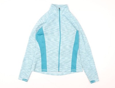 Tek Gear Damen blaues Sweatshirt mit durchgehendem Reißverschluss Medium Polyester Activewear
