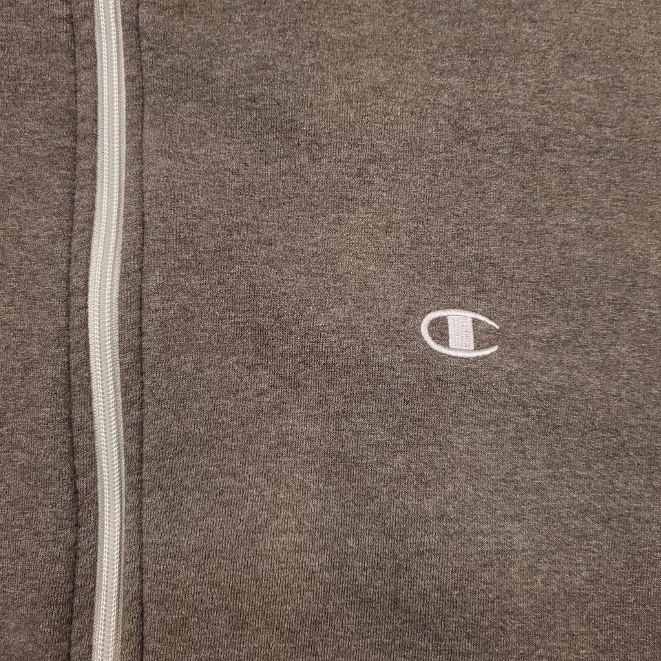 Chaqueta Champion Para Hombre XL Gris Cremallera Completa Eco Auténtica Sudadera Bolsillo Logo Pista Foto 3 de 4