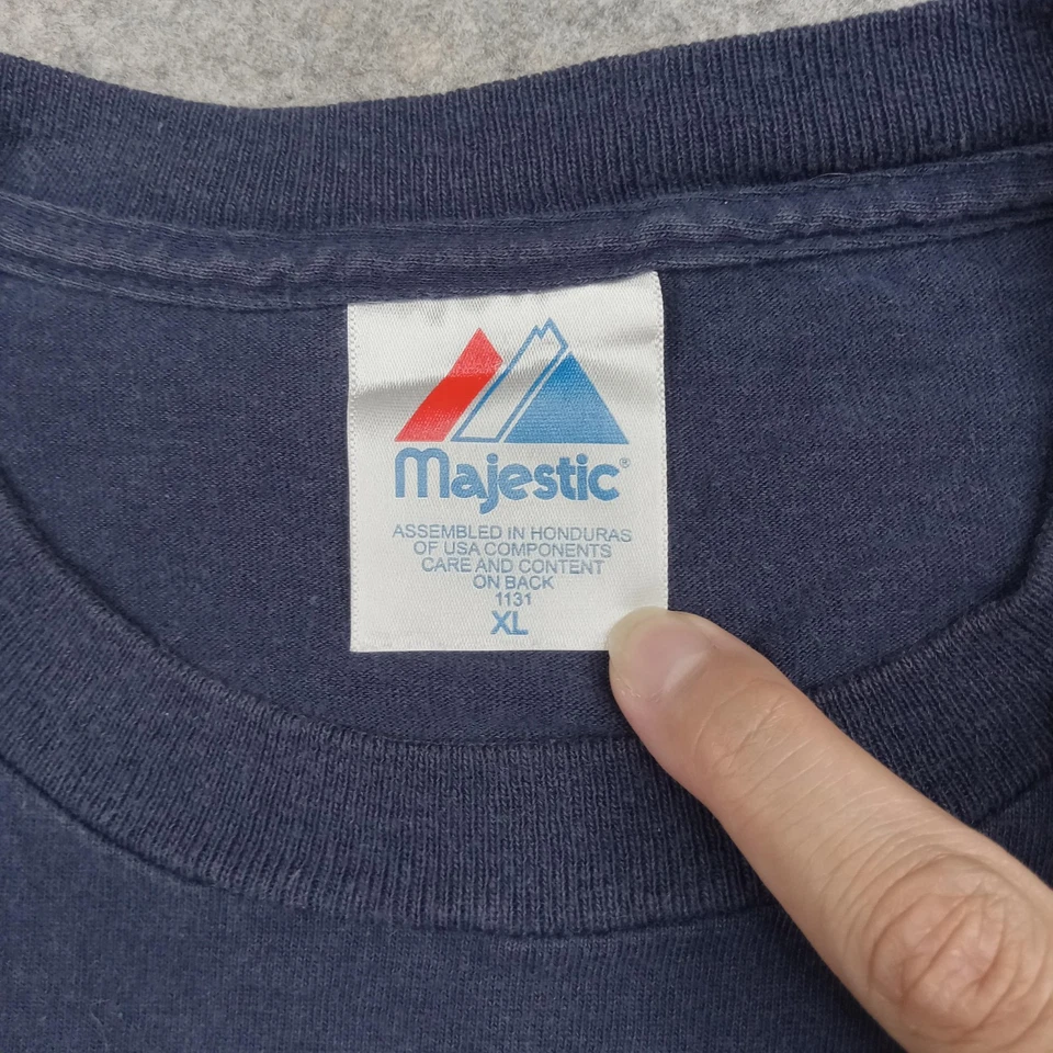 Detroit Tigers Shirt Mens XL Navy MLB Baseball Rodriguez 7 Majestic Cotton Tee - Image 4 of 4