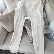 Morgan Long Johns Mens XL Cream Waffle Base Layer Thermal Elastic Waist