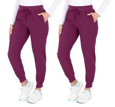 READY SET SCRUBS - Wine Scrub Pants For Women - 2 Pack - Cargo Small,