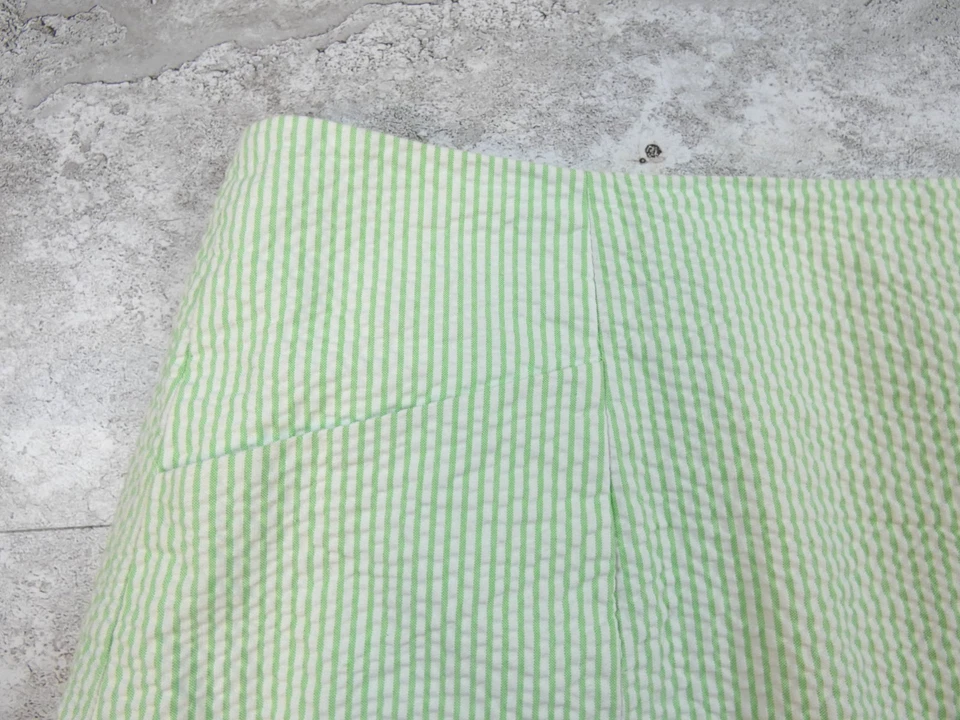 Falda Lilly Pulitzer Mujer 8 Verde Blanco Tira Seersucker Dobladillo Festoneado Foto 3 de 4