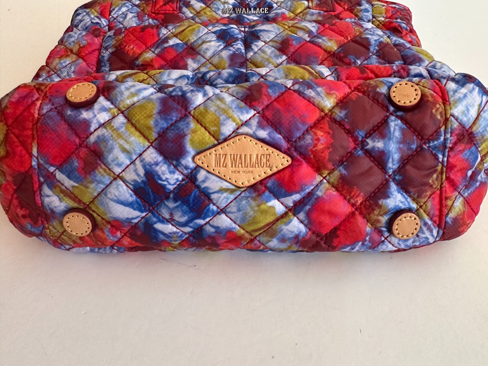 MZ WALLACE Quilted Multicolor Nylon Tote Bag Metro Quatro Pouch Prism $255 Nice image 9