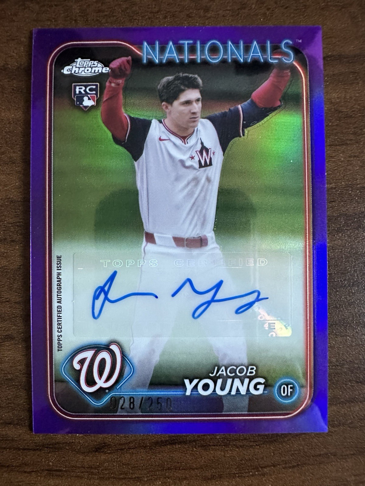 2024 Topps Chrome Update Jacob Young Rookie Auto Purple Refractor /250 #AC-JY