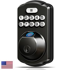 Veise KS02A Fingerprint Keyless Door Lock, Electronic Keypad Deadbolt, Matte