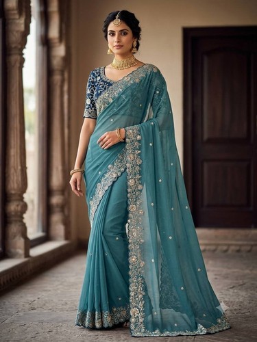 Saree Blouse Bollywood Party Wear Indian Pakistani New Sari Wedding Designer