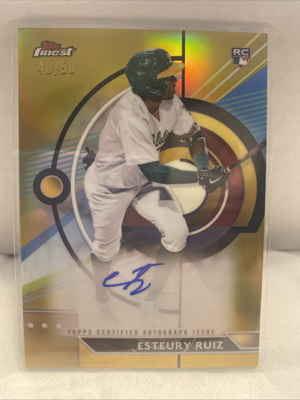 Esteury Ruiz Auto Athletics Gold Refractor /50 2023 Topps Finest Autographs /50