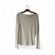 We The Free white Long Sleeve roll neck top boho basic size med