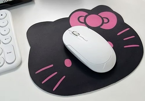 HELLO KITTY FACE Black & Pink COMPUTER Laptop MOUSE PAD NEW! - Picture 2 of 4