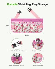 Grenebo 10 Piece Garden Tool Set with Organizer Belt for Women Pink - Image 3
