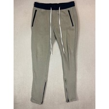 FOG Fear of God Essentials Olive Drawstring Lounge Pants Zipper Ankle Mens M