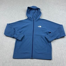 The North Face Jacket Boys Medium 10-12 Blue Hooded Full Zip Fleece Hiking Kids