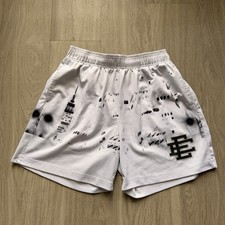 Eric Emanuel Shorts Mens Medium White Skyline Mesh NYC Empire State