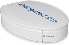 Raised Elongated Toilet Seat 18.5'' for Seniors   Soft Close, Quick Release