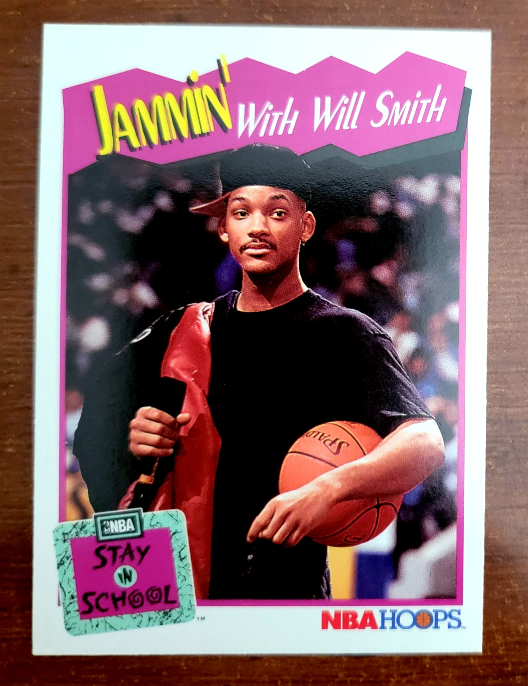 1991-92 NBA Hoops Jammin' With Will Smith Stay In School Jam Card #325