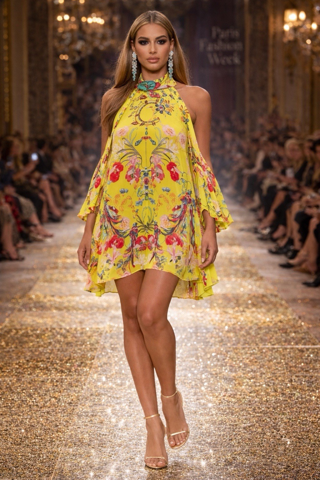 CAMILLA Peacock Proud Neck Tie Short Dress Size M RRP $699